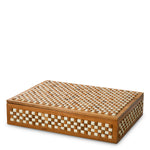 Eichholtz Box Cavendish L — Wood, White & Brown Beads hero image (Image 1)