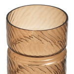 Close-up of Vase Loxley L highlighting Glass and Copper Color, Handmade Glass, Handcut Pattern (Image 2)