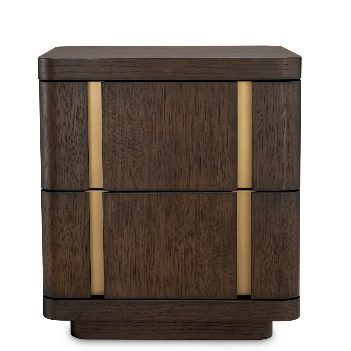 Nightstand Modesto S Mocha oak veneer | brushed brass finish Cabinets 119971 5
