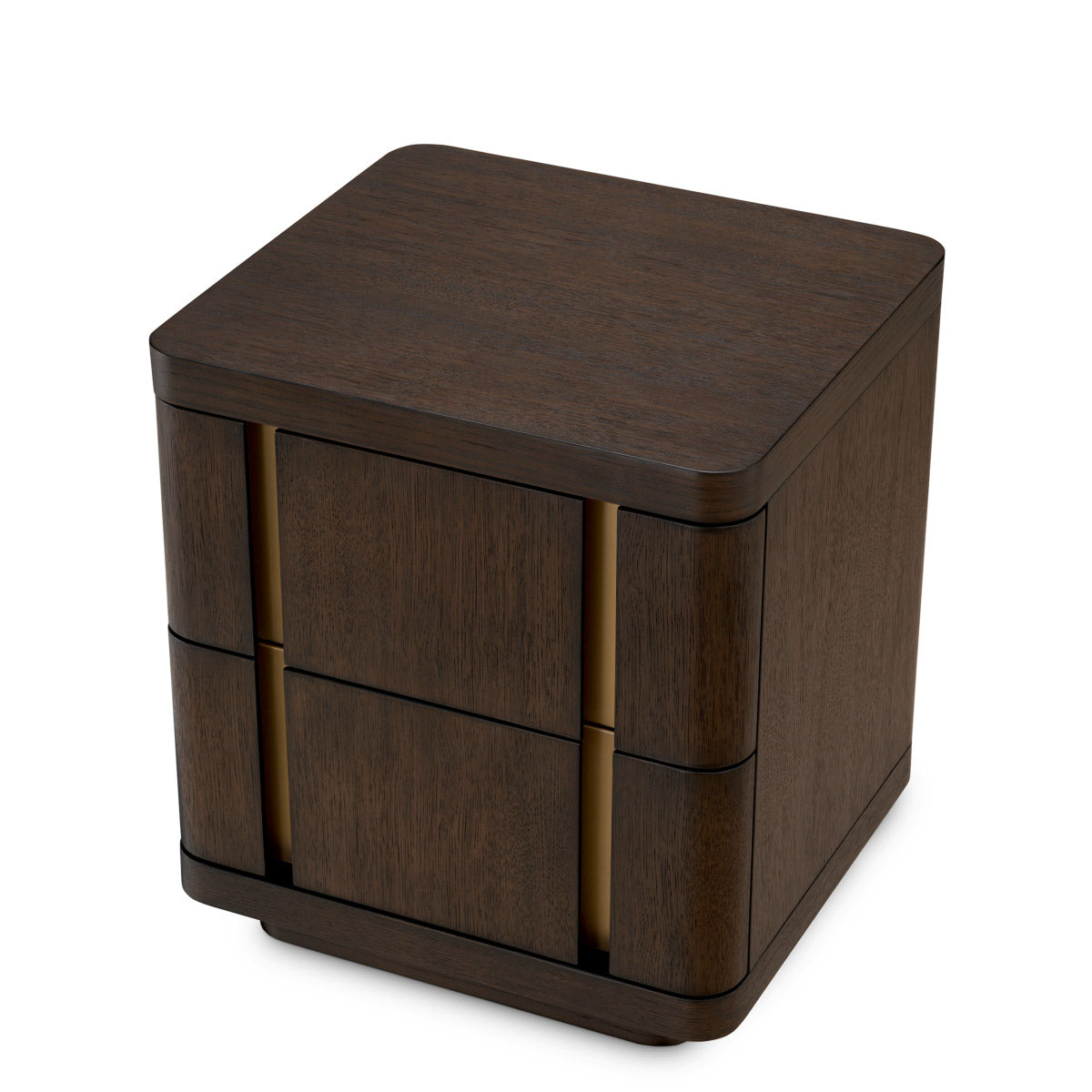 Nightstand Modesto S Mocha oak veneer | brushed brass finish Cabinets 119971 7