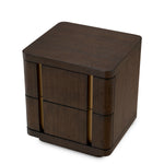 Nightstand Modesto S Mocha oak veneer | brushed brass finish Cabinets 119971 7