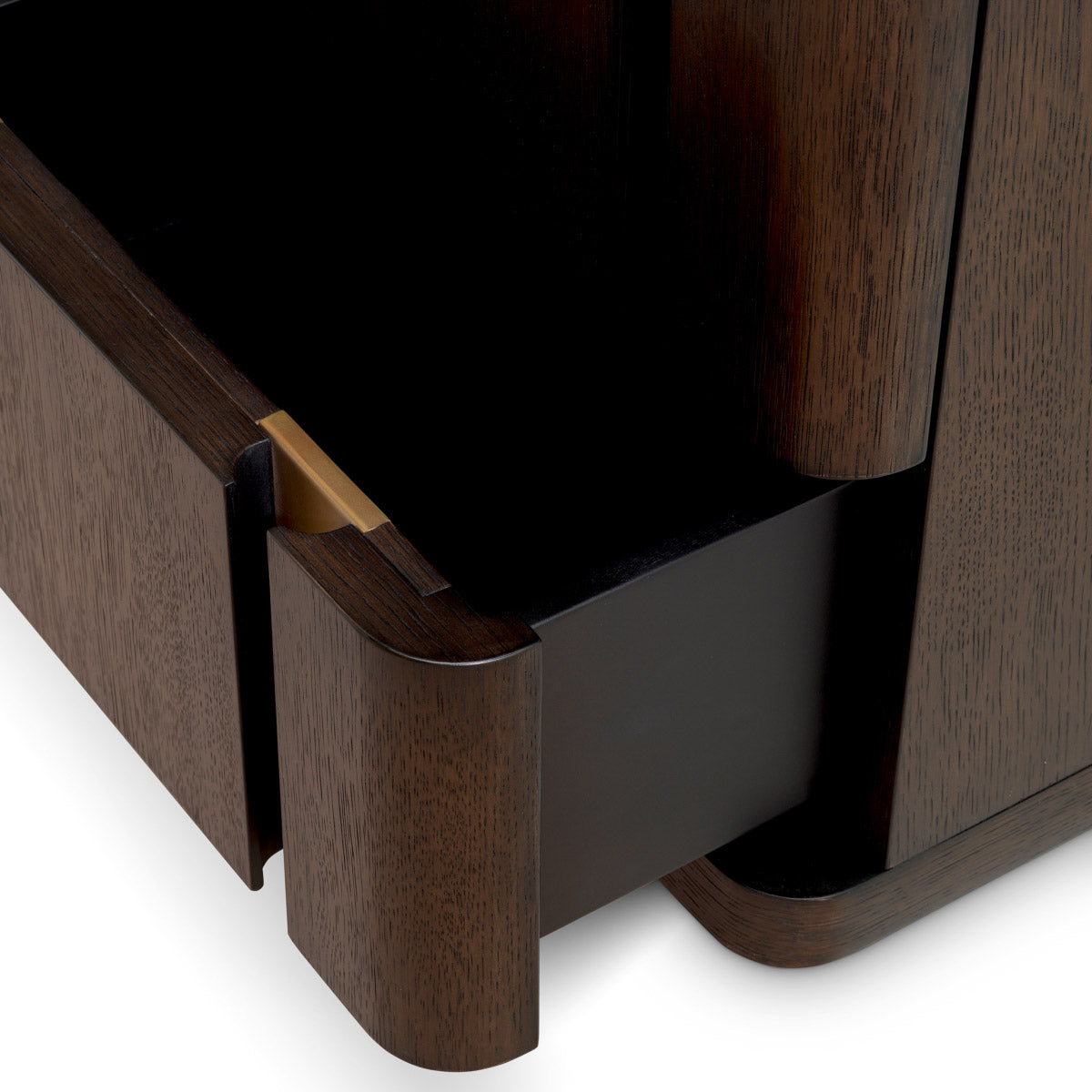 Nightstand Modesto S Mocha oak veneer | brushed brass finish Cabinets 119971 8