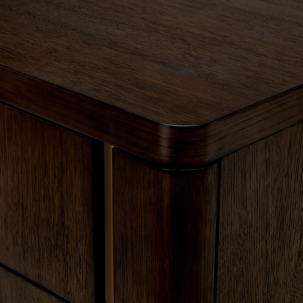 Nightstand Modesto S Mocha oak veneer | brushed brass finish Cabinets 119971 10