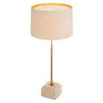Alternate perspective of Table Lamp Rialta — Travertine Base, Vintage Brass finish (Image 6)