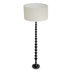 Floor Lamp Arabella Piano black finish | black granite base, Including linen mix shade Lighting 119975UL 6
