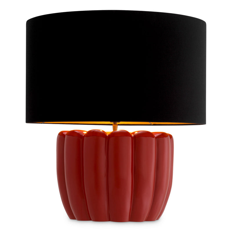 Table Lamp Barocco Red finish, Including black shade Lighting 119976UL