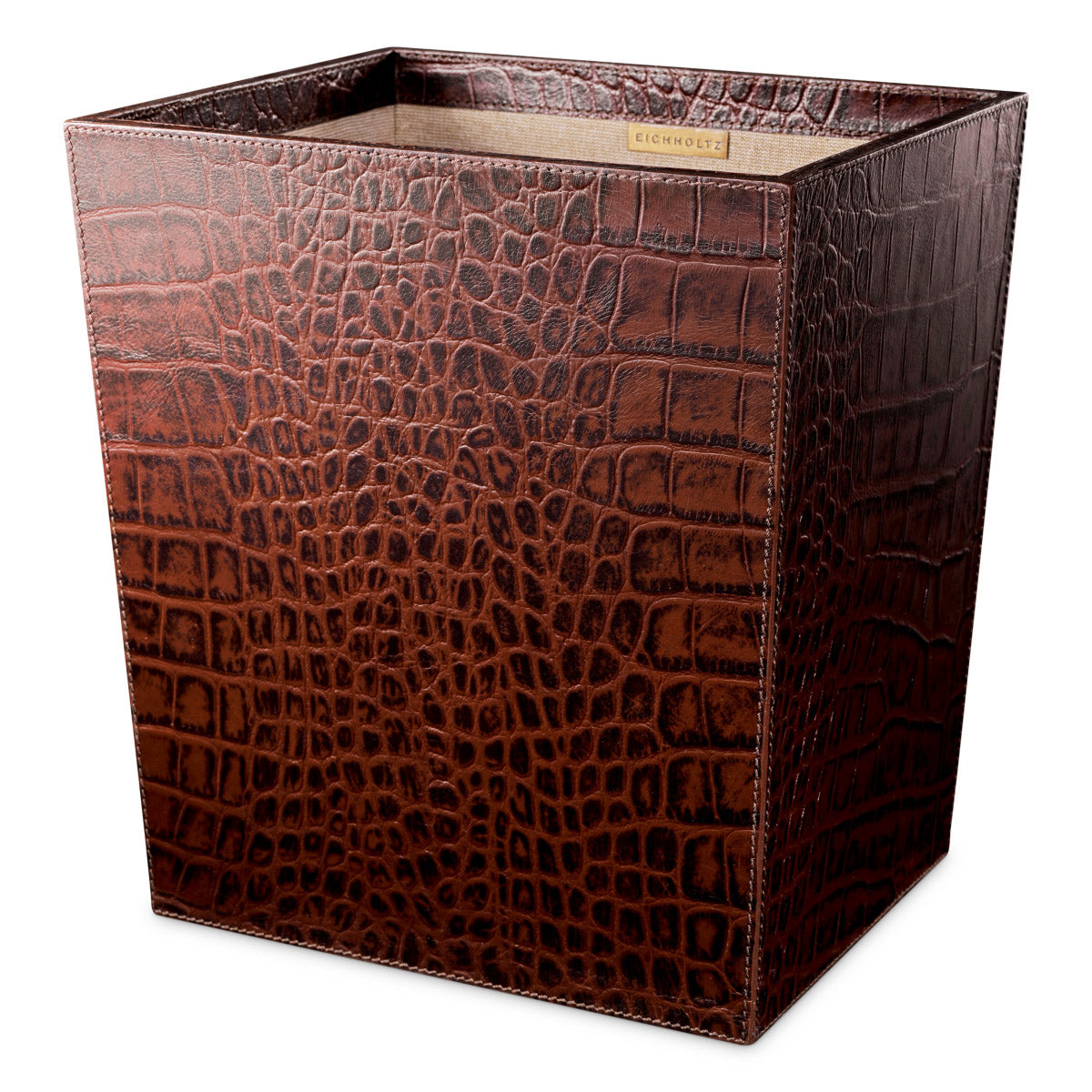 Desk Set Scaleo set of 3 Croco embossed antique brown leather Accessories 119979 5