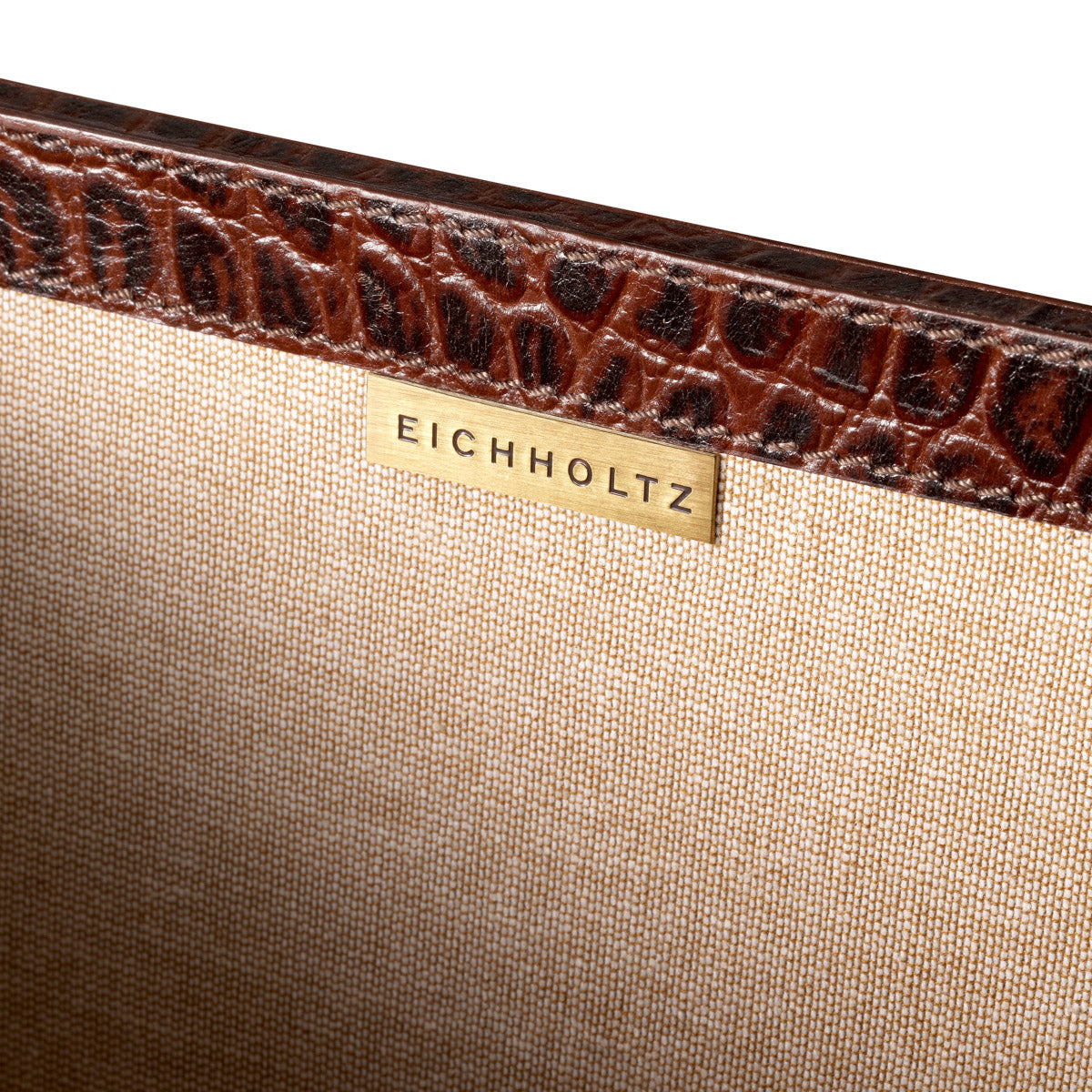 Desk Set Scaleo set of 3 Croco embossed antique brown leather Accessories 119979 7