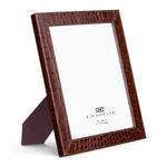 Picture Frame Scaleo set of 2 Croco embossed antique brown leather Accessories 119980 3