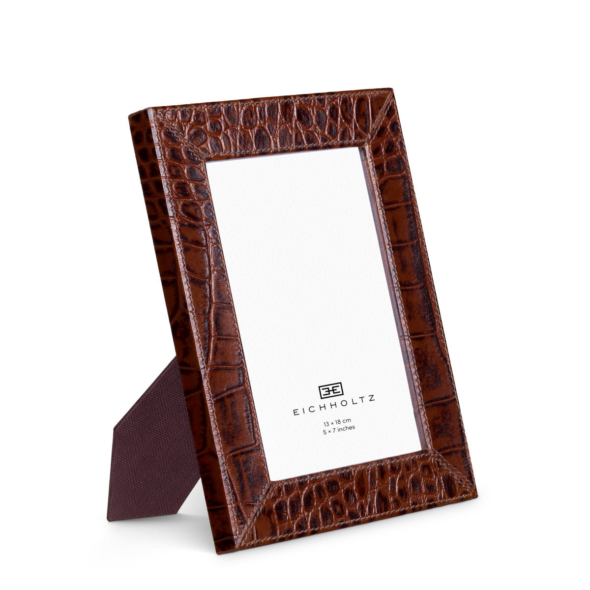 Picture Frame Scaleo set of 2 Croco embossed antique brown leather Accessories 119980 5