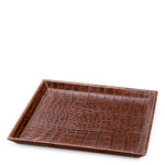 Desk Tray Scaleo set of 2 Croco embossed antique brown leather Accessories 119982 3