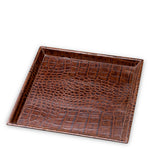 Desk Tray Scaleo set of 2 Croco embossed antique brown leather Accessories 119982 6
