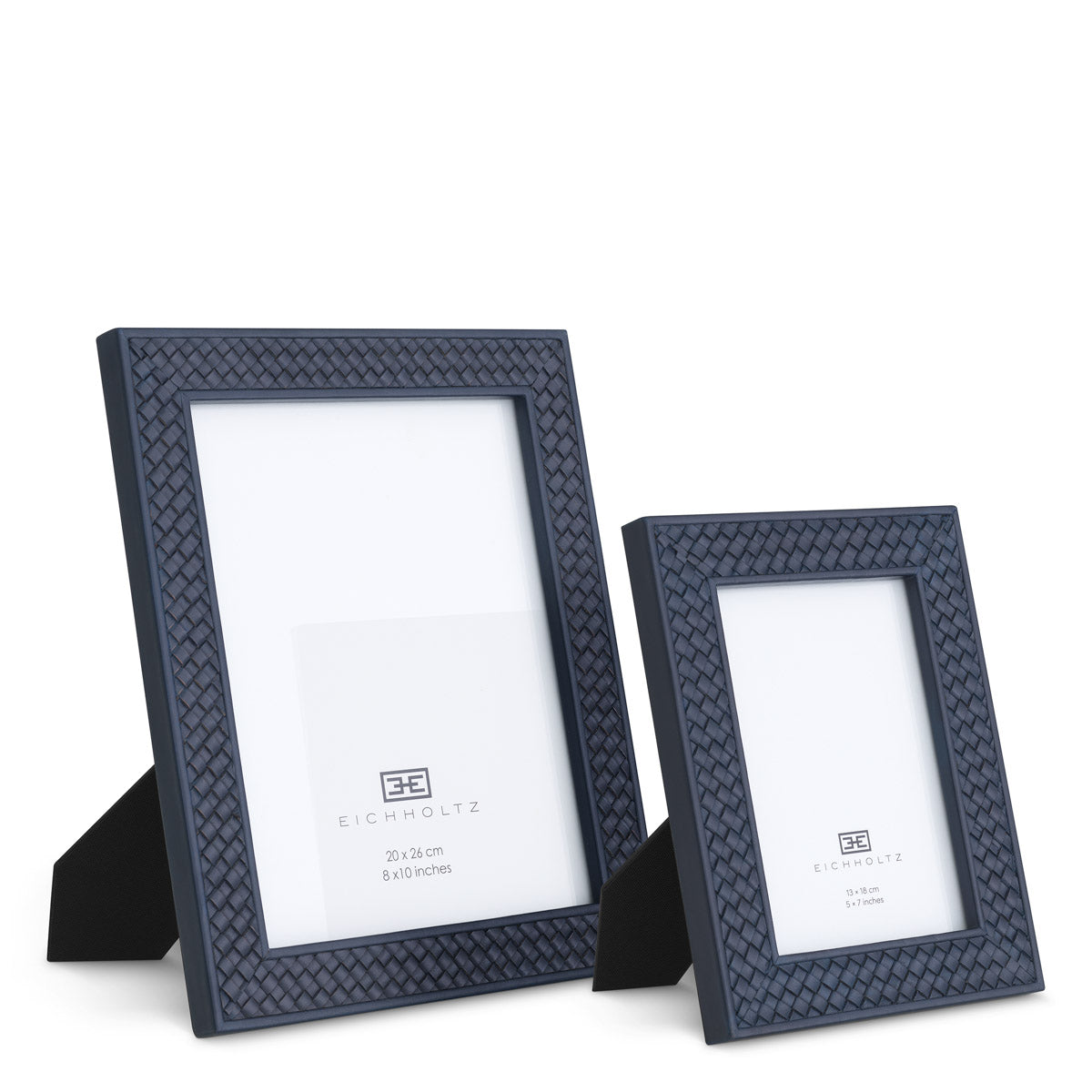 Eichholtz Picture Frame Nivo set of 2 — Blue Woven Leather hero image (Image 1)