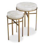 Close-up of Side Table Hoxton set of 2 highlighting Brass and Vintage Brass, Rock Crystal (Image 2)