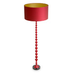 Floor Lamp Arabella Bordeaux red finish | black granite base, Including red linen mix shade 60% linen | 40% polyester Lighting 120031UL 6
