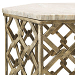 Side Table Stratham by Eichholtz in a styled setting — Antique Brass, Marble Top (Image 4)