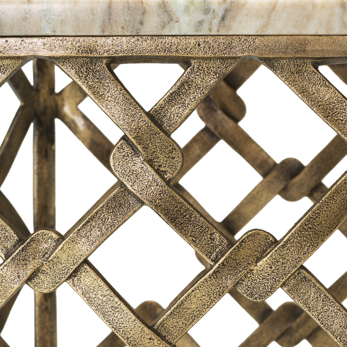 Detail shot of Side Table Stratham craftsmanship — Brass, Marble accents (Image 5)