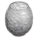 Close-up of Vase Hadleigh highlighting Glass and Grey Color, Handmade Glass, Handcut Pattern (Image 2)