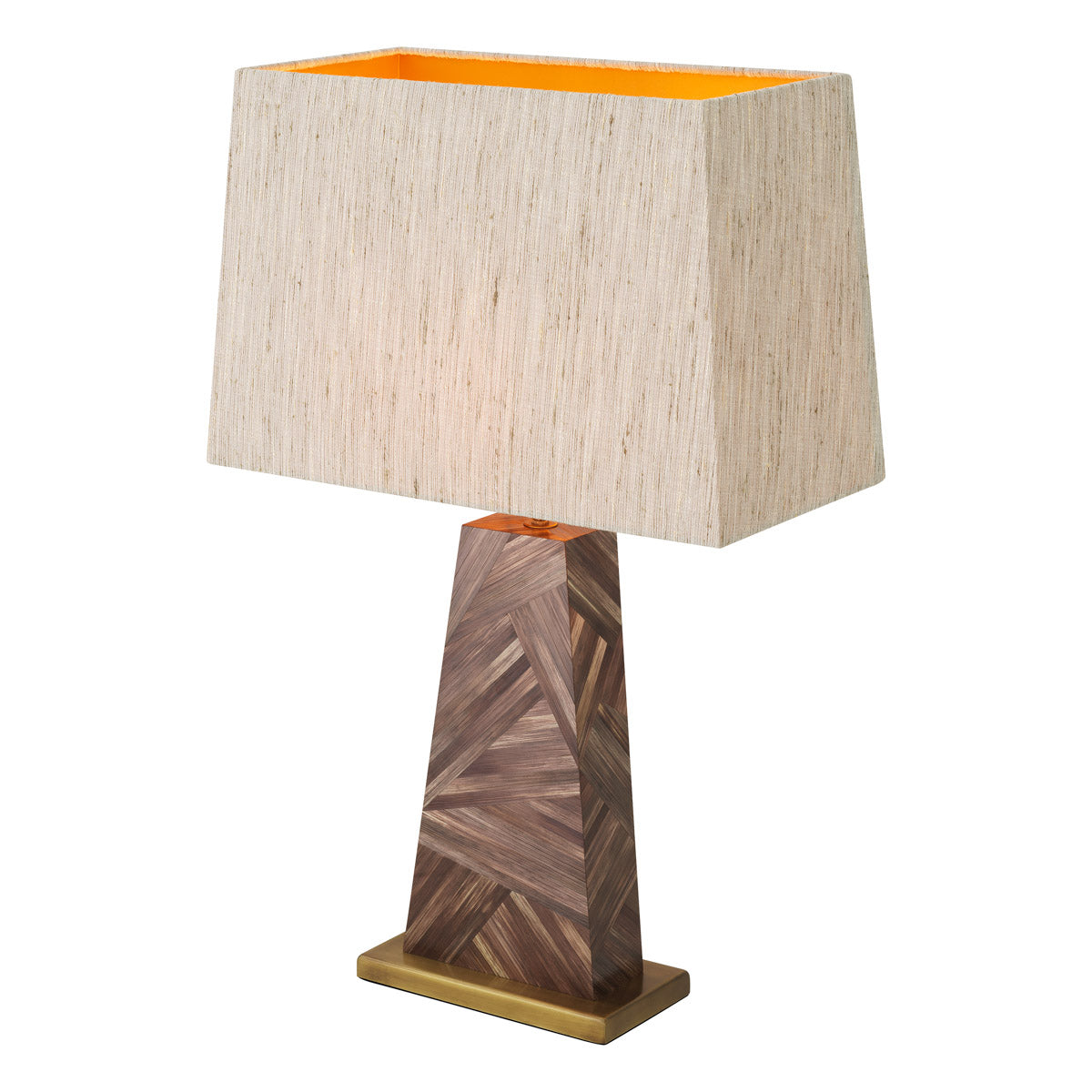 Close-up of Table Lamp Gaultier highlighting premium materials and Brown Straw Marquetry (Image 2)