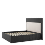 Bed Frame Dimitrios Queen size Charcoal grey oak veneer | solid wood | durini natural, Suitable for a queen size box spring or mattress 120183 7