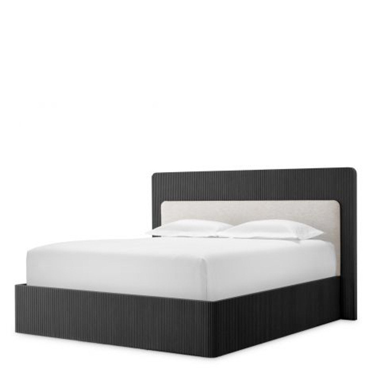 Bed Frame Dimitrios King size Charcoal grey oak veneer | solid wood | durini natural, Suitable for a king size box spring or mattress 120184 18