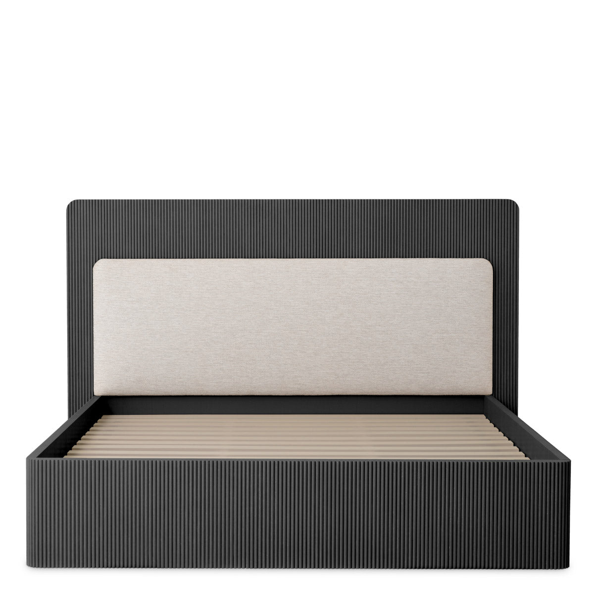 Bed Frame Dimitrios King size Charcoal grey oak veneer | solid wood | durini natural, Suitable for a king size box spring or mattress 120184 5