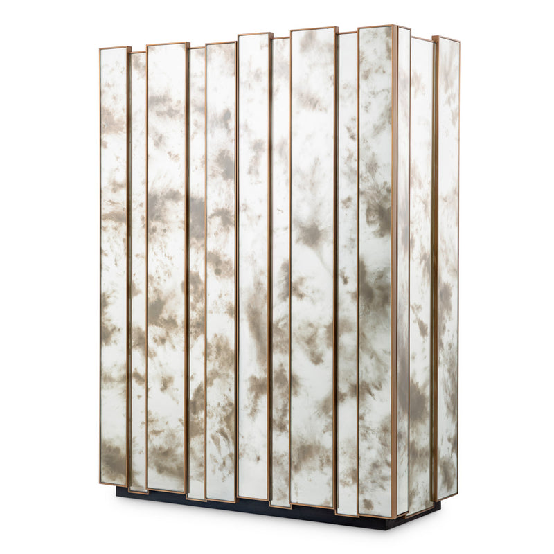 Eichholtz Bar Cabinet Nottingham — Antique Mirror Glass, Brushed Brass hero image (Image 1)