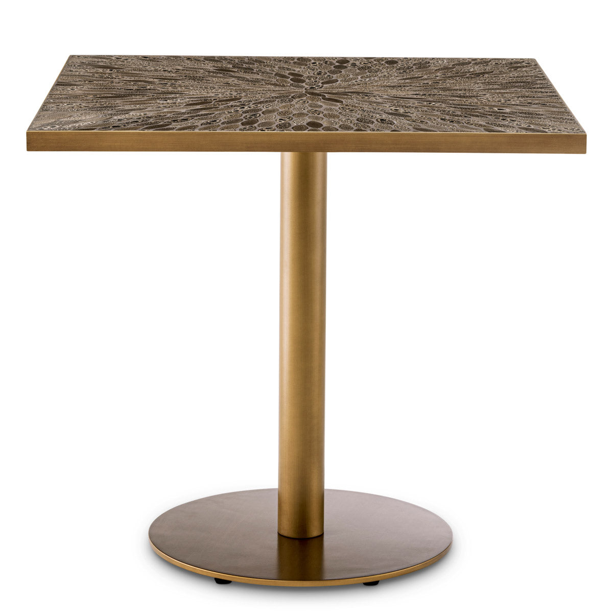 Dining Table Declan Square Antique brass finish Tables 120251 4