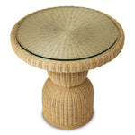 Dining Table Tiago by Eichholtz in a styled setting — Natural Rattan, Glass Top (Image 4)
