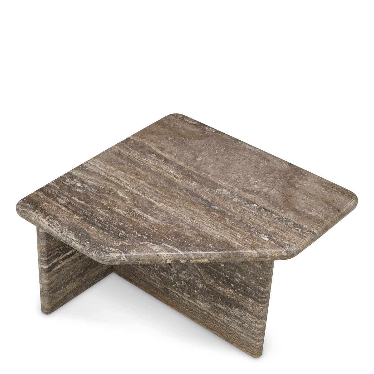 Close-up of Coffee Table Ciro L highlighting Travertine and Silver Travertine (Image 2)