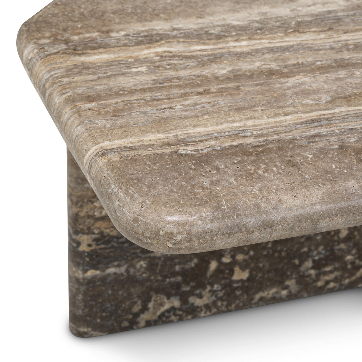 Alternate perspective of Coffee Table Ciro L — Silver Travertine finish (Image 6)