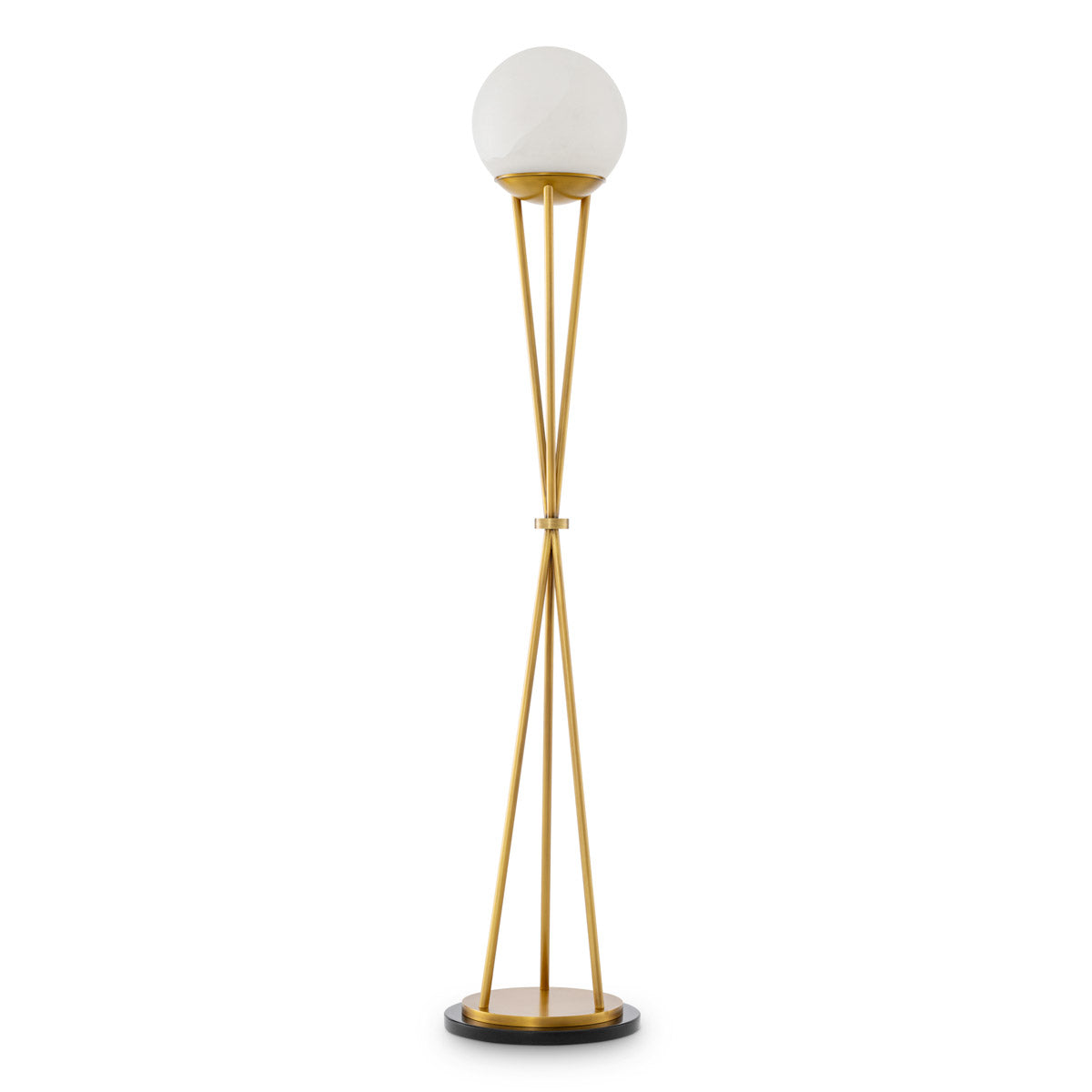 Close-up of Floor Lamp Izzy highlighting Brass, Alabaster and Antique Brass, Alabaster (Image 2)