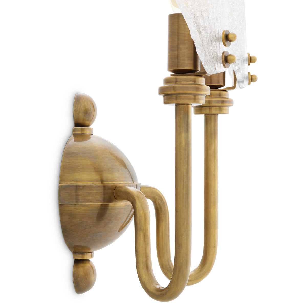 Alternate perspective of Wall Lamp Isabelle — Vintage Brass, Handmade Glass finish (Image 6)