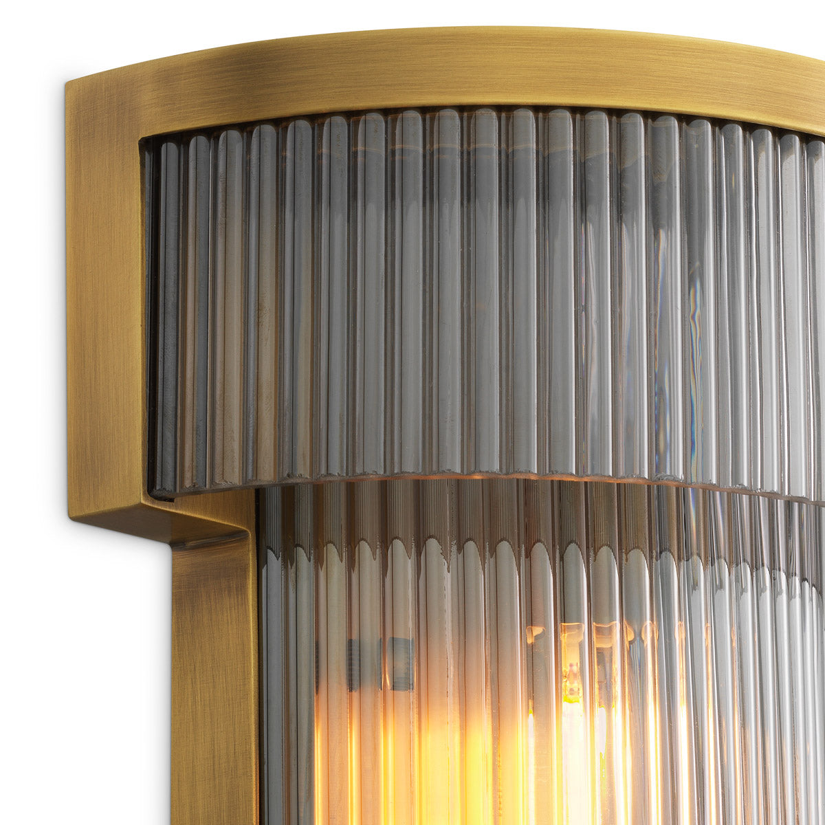 Alternate perspective of Wall Lamp Andromeda — Antique Brass, Smoke Glass finish (Image 6)