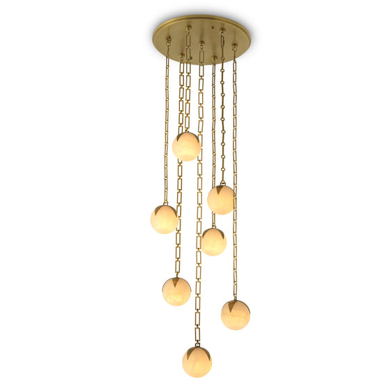 Eichholtz Chandelier Alesa L — Antique Brass, Alabaster hero image (Image 1)
