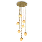 Eichholtz Chandelier Alesa L — Antique Brass, Alabaster hero image (Image 1)