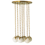 Alternate perspective of Chandelier Alesa L — Antique Brass, Alabaster finish (Image 6)