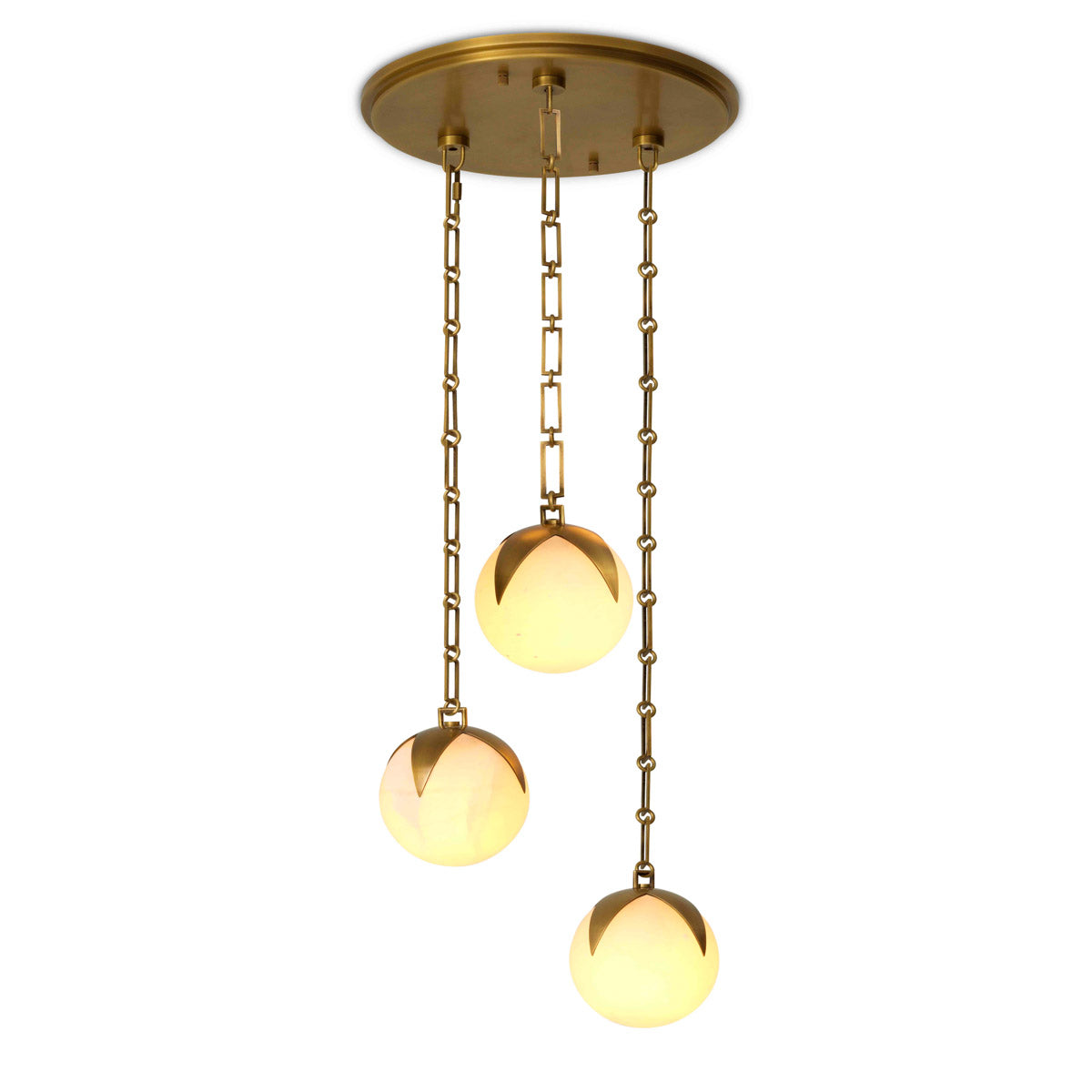 Eichholtz Chandelier Alesa S — Antique Brass, Alabaster hero image (Image 1)