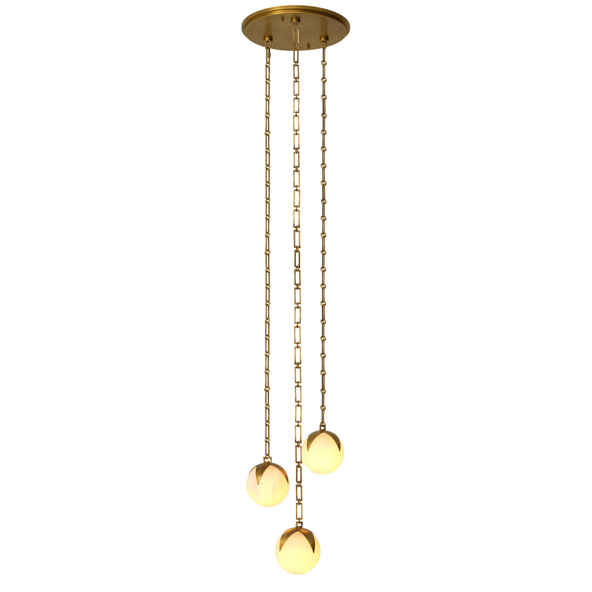 Lifestyle angle of Chandelier Alesa S with refined Antique Brass, Alabaster tones (Image 8)