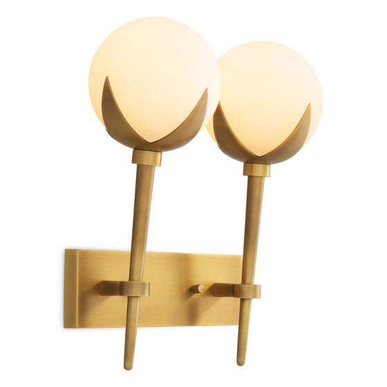Eichholtz Wall Lamp Alesa Double — Antique Brass, Alabaster hero image (Image 1)
