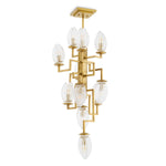 Close-up of Chandelier Persephone highlighting Brass, Glass and Antique Brass, Clear Glass (Image 2)