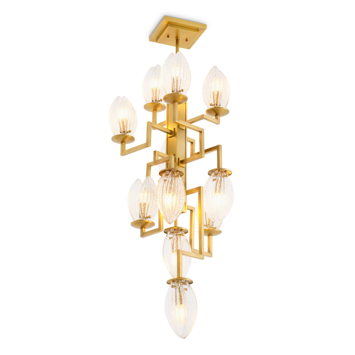Chandelier Persephone by Eichholtz in a styled setting — Antique Brass, Clear Glass (Image 4)