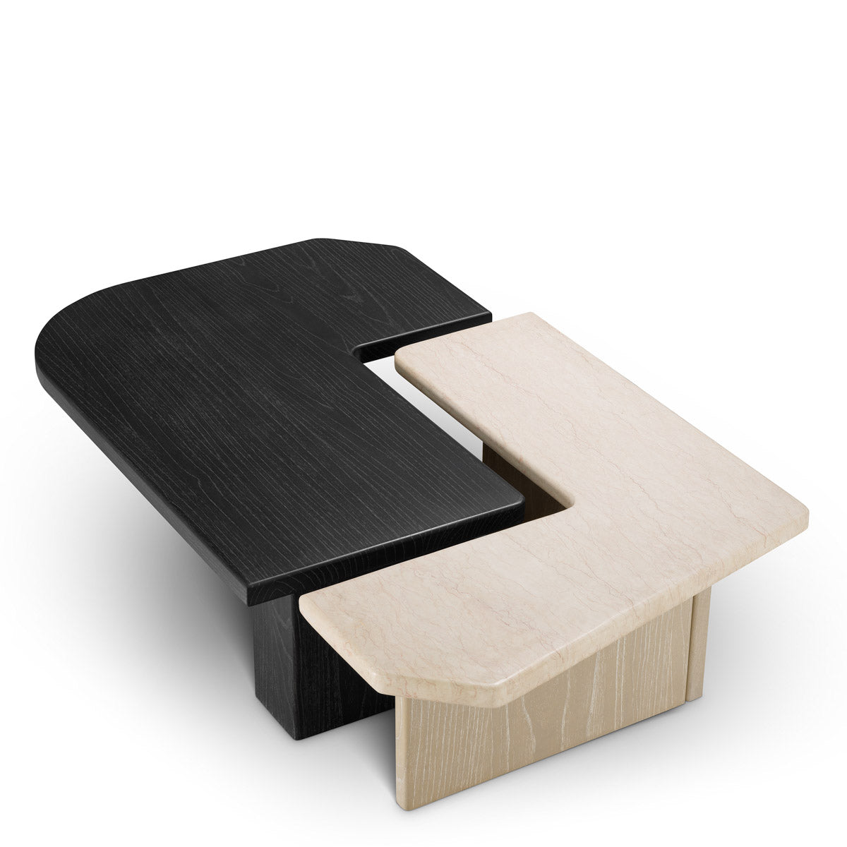 Eichholtz Coffee Table Yardham — Travertine, Charcoal Grey Oak Veneer hero image (Image 9)