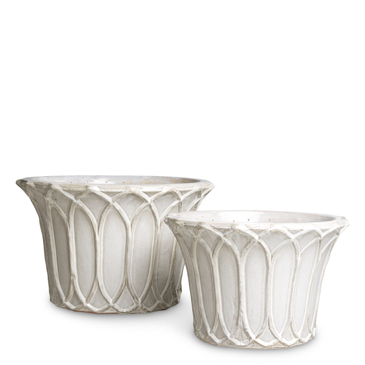 Eichholtz Outdoor Planter Iverson set of 2 — Light Grey Ceramic hero image (Image 1)