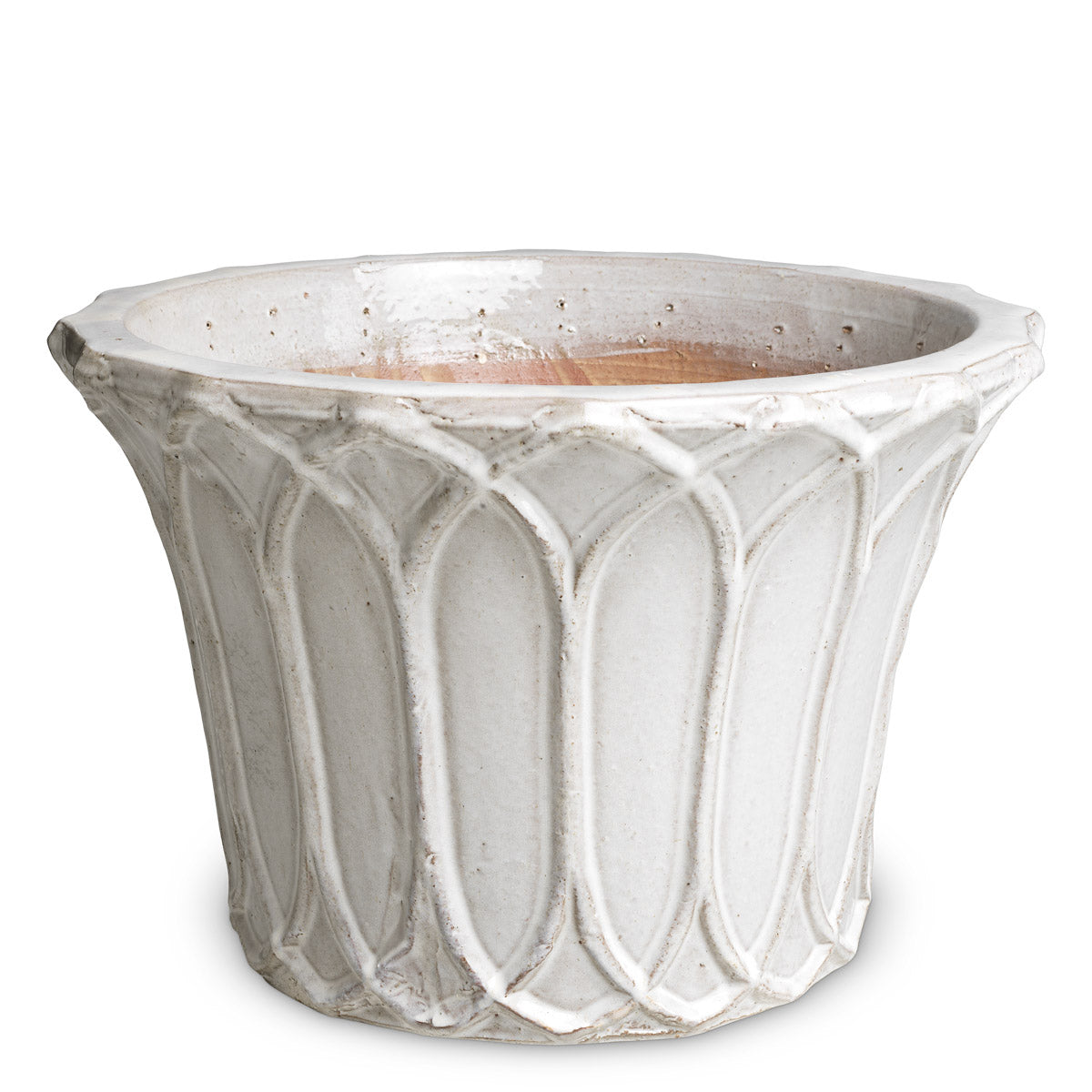 Alternate perspective of Outdoor Planter Iverson set of 2 — Light Grey Ceramic finish (Image 6)