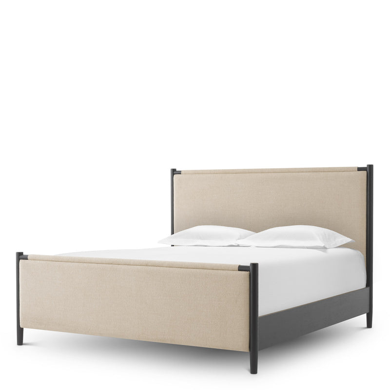 Eichholtz Bed Frame Bellingham King size — Black, Renato Ecru Fabric hero image (Image 1)