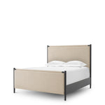 Eichholtz Bed Frame Bellingham Queen size — Black, Renato Ecru Fabric hero image (Image 1)