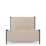 Bed Frame Bellingham Queen size by Eichholtz in a styled setting — Black, Renato Ecru Fabric (Image 4)