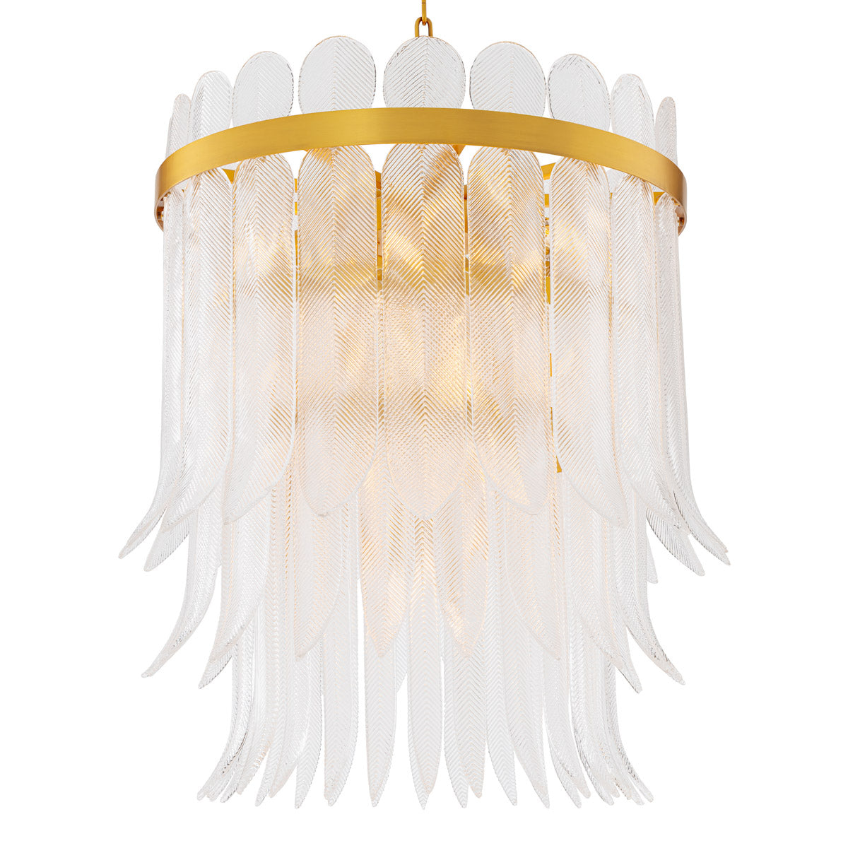 Eichholtz Chandelier Erika L — Antique Brass, Clear Glass hero image (Image 1)