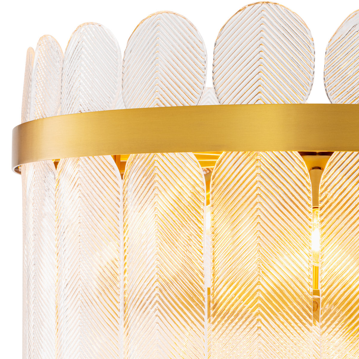 Alternate perspective of Chandelier Erika L — Antique Brass, Clear Glass finish (Image 6)